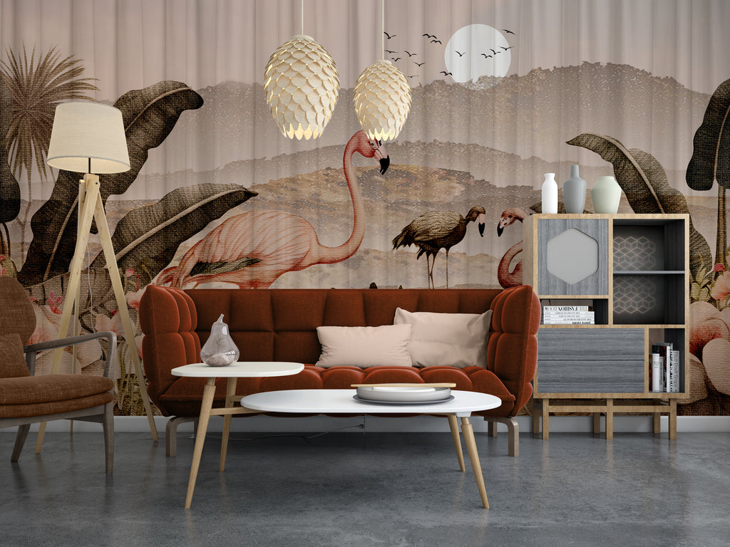 Vintage Tropical Flamingo