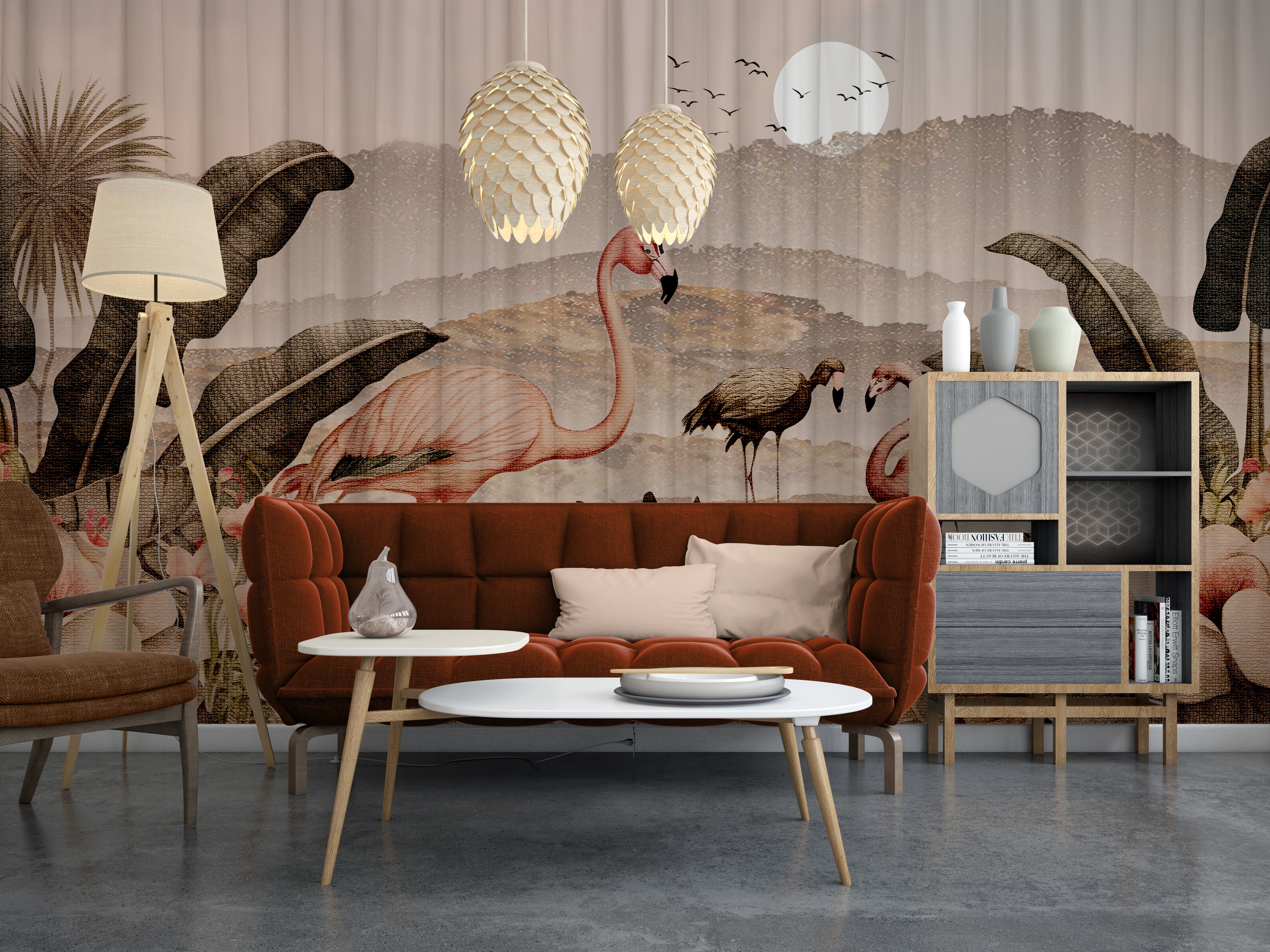 Vintage Tropical Flamingo