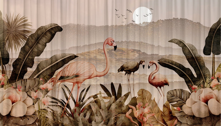 Vintage Tropical Flamingo