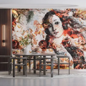 Greek Goddess Floral Art Wall Mural