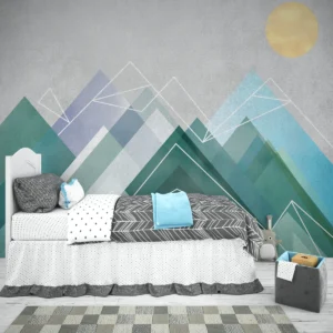 Geometric Mountain Wall Mural