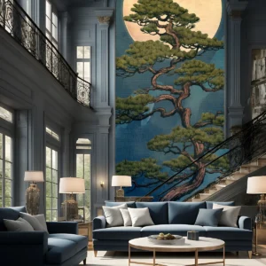 Moonlight Pine Tree Wall Mural