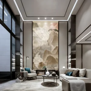 Abstract Zen Wave Mountain Wall Mural