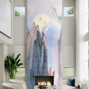 Misty Mountain Sunrise Wall Mural
