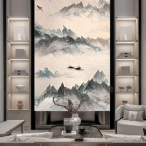 Misty Horizon Mountain Wall Mural