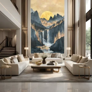 Golden Cascade Valley Wall Mural