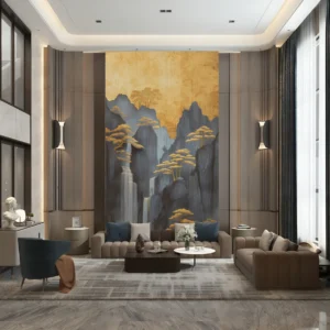 Golden Zenith Cliffscape Wall Mural