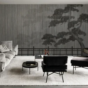 Modern Japanese Zen Tree Wall Mural