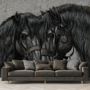 Twin Royal Horses Wall Mural