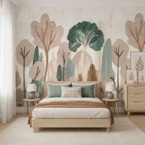 Soft Pastel Forest Wall Mural