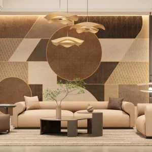 Luxury Brown Geometric Wall Mural