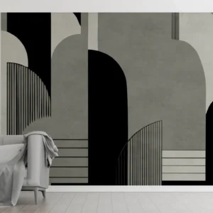 Black & Grey Arch Pattern Wall Mural