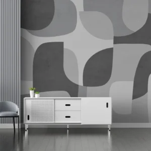 Abstract Grey Pattern Wall Mural