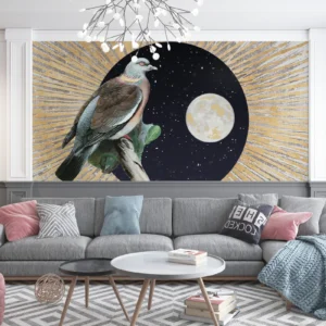 Moon Bird Art Wall Mural