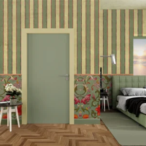 Classic Floral Stripe Wall Mural