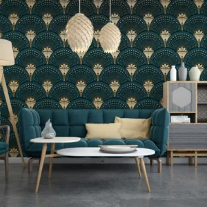 Art Deco Fan Pattern Wallpaper