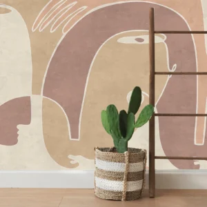 Abstract Faces Wall Mural