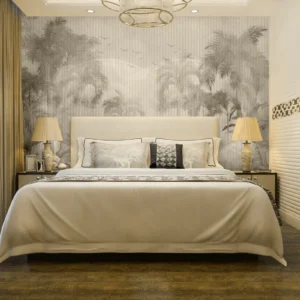 Misty Palm Retreat Wall Mural