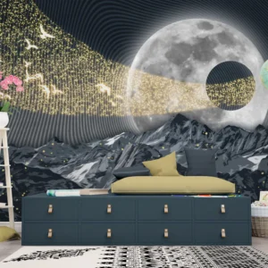 Lunar Galaxy Peaks Wall Mural