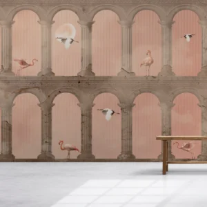 Flamingo Arches Wall Mural