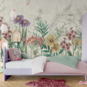 Pastel Floral Garden Wall Mural
