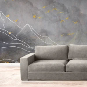 Golden Skyline Flow Wall Mural