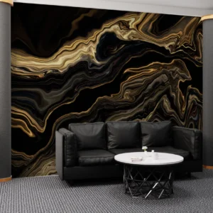 Black & Gold Marble Texture Wall Mural