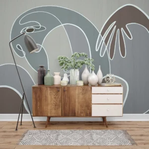 Abstract Line Face Wall Mural