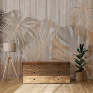 Vintage Tropical Leaves Wall Mural