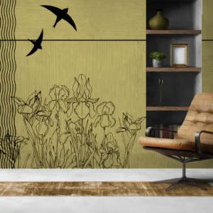 Golden Love Nest Wall Mural