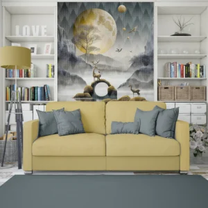 Golden Moon Fantasy Wall Mural