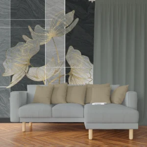 Midnight Marble Floral Wall Mural