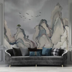 Misty Marble Peaks Wall Mural