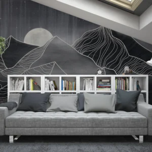 Midnight Contour Mountains Wall Mural