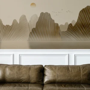 Sculpted Sunrise Mountain Wall Mural
